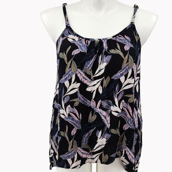 Torrid 1 Floral Print Sleeveless Black Tank Top With Adjustable Straps 14/16 - Picture 1 of 7